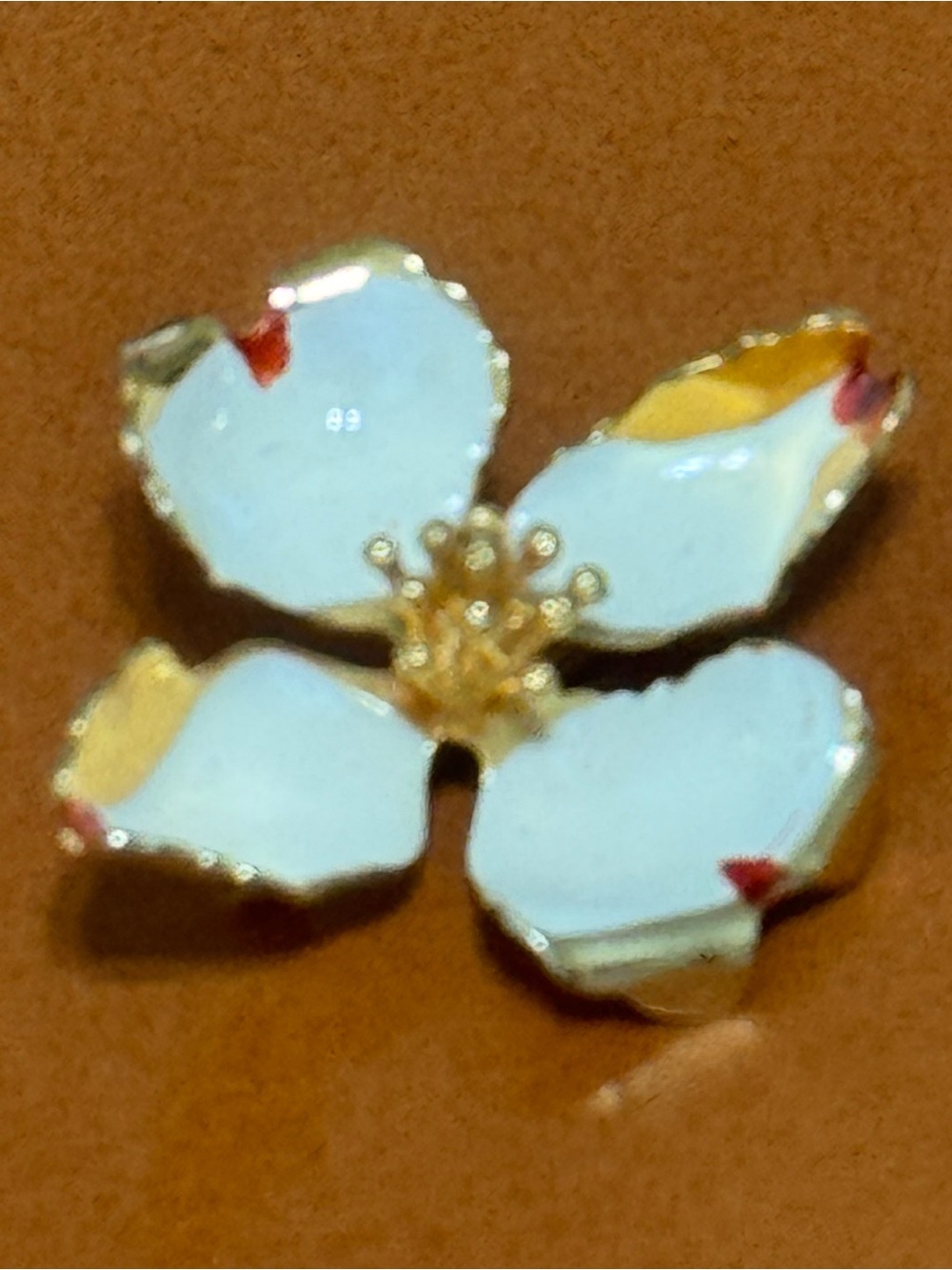 Vintage 1960s Enamel Flower Brooch - Picture 2 of 3